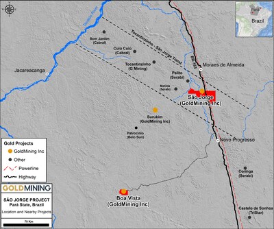 Figure 1 – Tapajós Gold District and location of the Boa Vista Project (CNW Group/GoldMining Inc.)