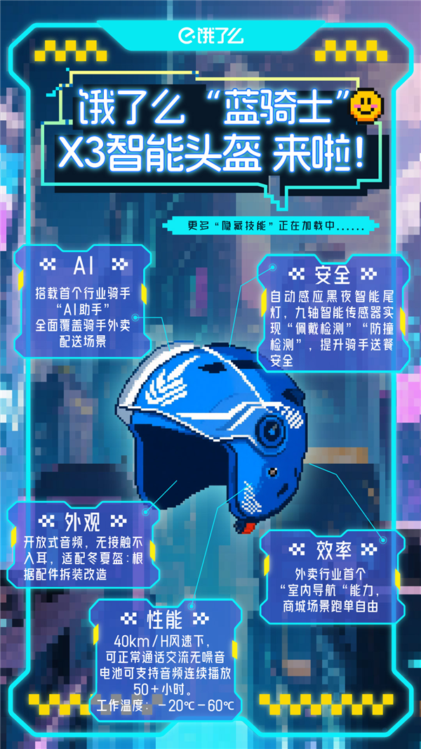 Industry First! Ele.me Launches AI Smart Helmet X3: Upgrades Collision Detection, Introduces Indoor Navigation Maps