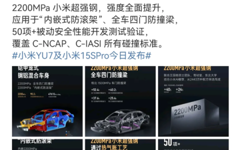 Xiaomi YU7 Reveals University-Backed Tech Breakthrough: 2200MPa Ultra-Strong Steel Integration